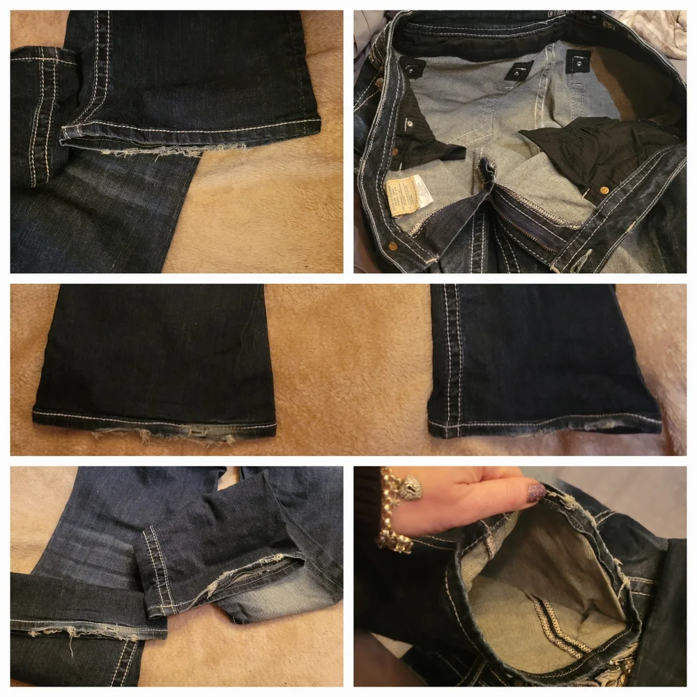 Miss Me, Rhinestone Back Pocket Bling Bootcut Jeans, Size 32, Inseam Approx. 29" - Picture 7 of 8